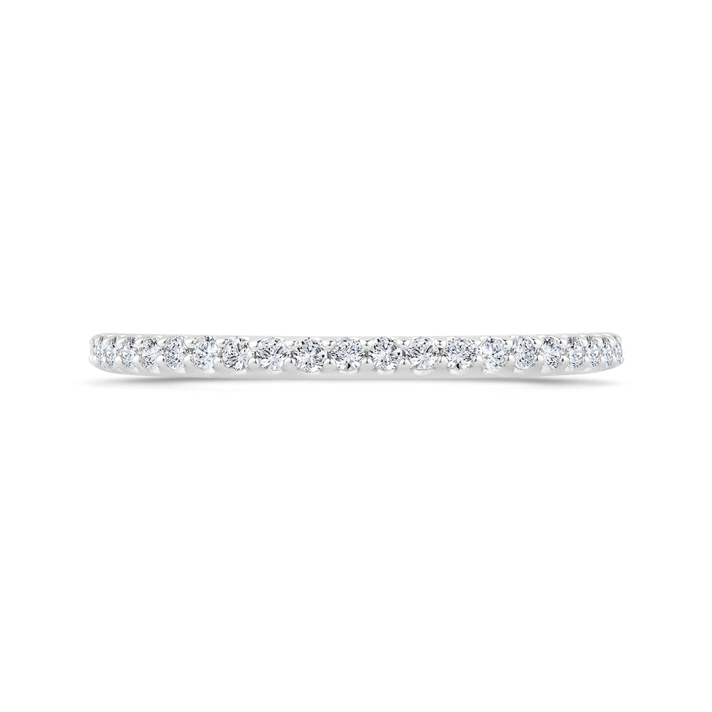Round Cut Diamond Half-Eternity Wedding Band In 14K White Gold