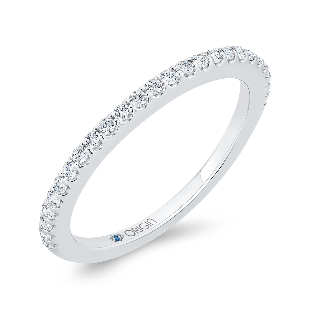 Round Cut Diamond Half-Eternity Wedding Band In 14K White Gold
