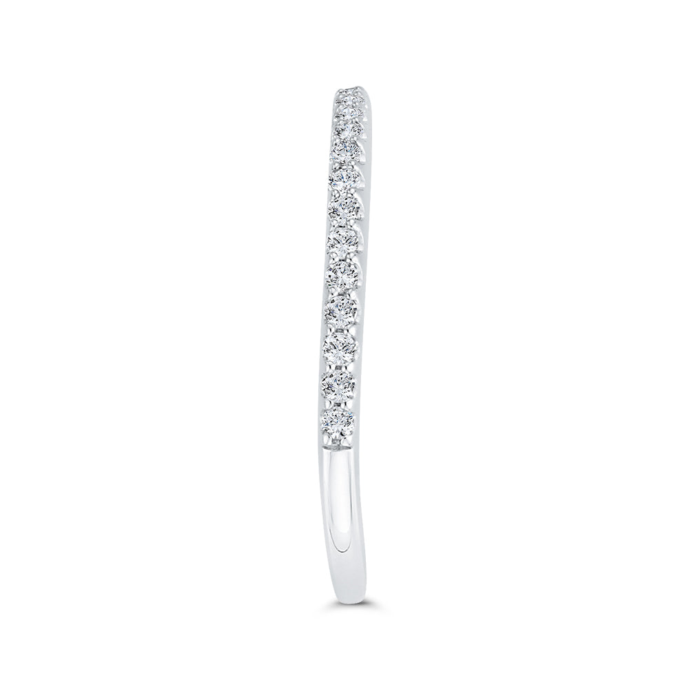 Round Cut Diamond Half-Eternity Wedding Band In 14K White Gold