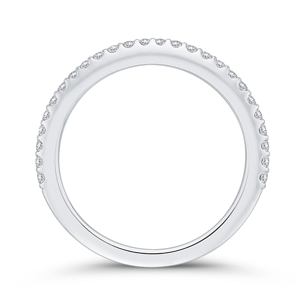 Round Cut Diamond Half-Eternity Wedding Band In 14K White Gold