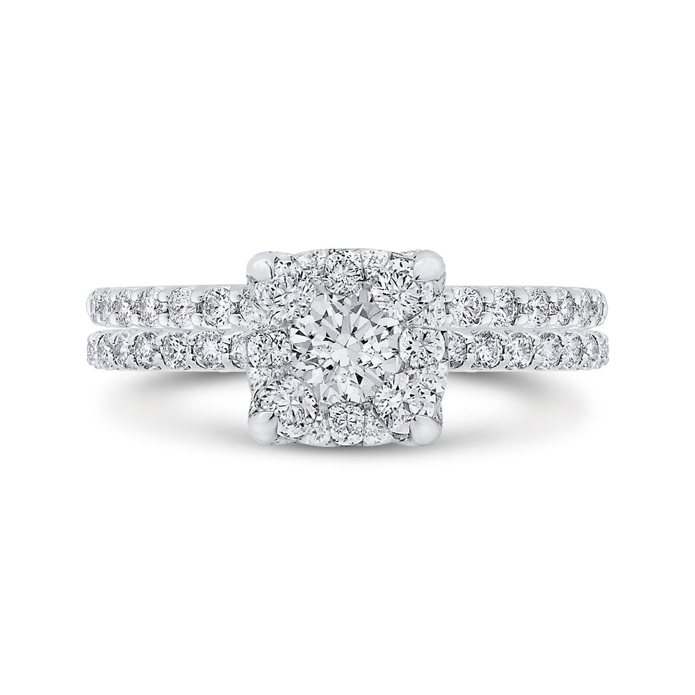 14K Two-Tone Gold Round Diamond Engagement Ring