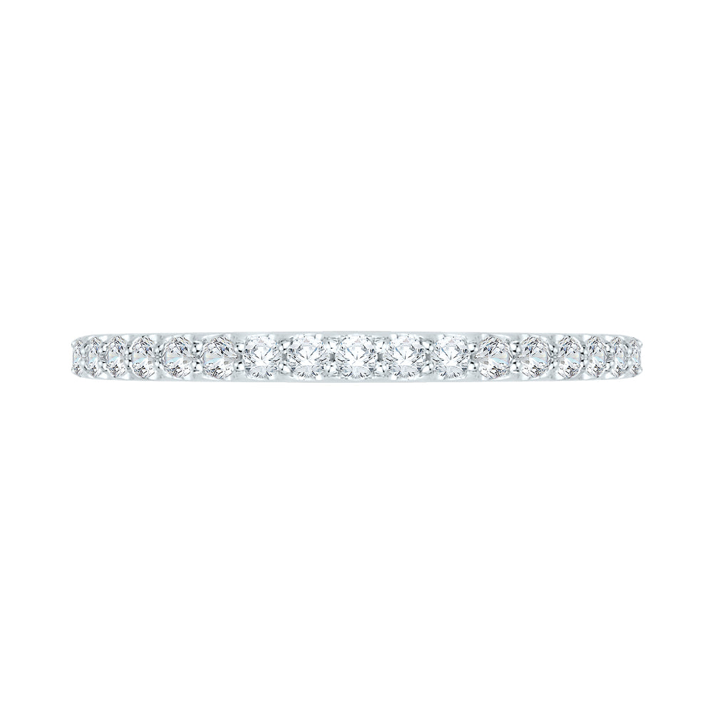 14K White Gold Round Diamond Half-Eternity Wedding Band