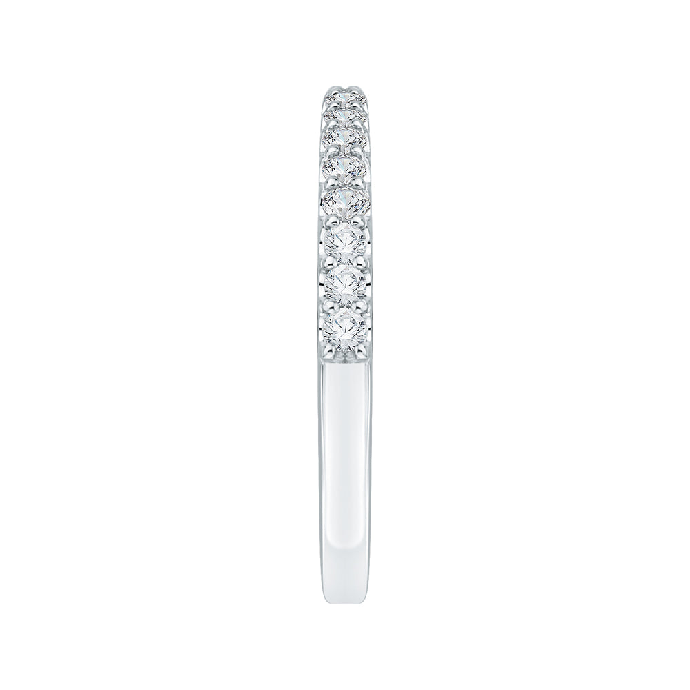 14K White Gold Round Diamond Half-Eternity Wedding Band