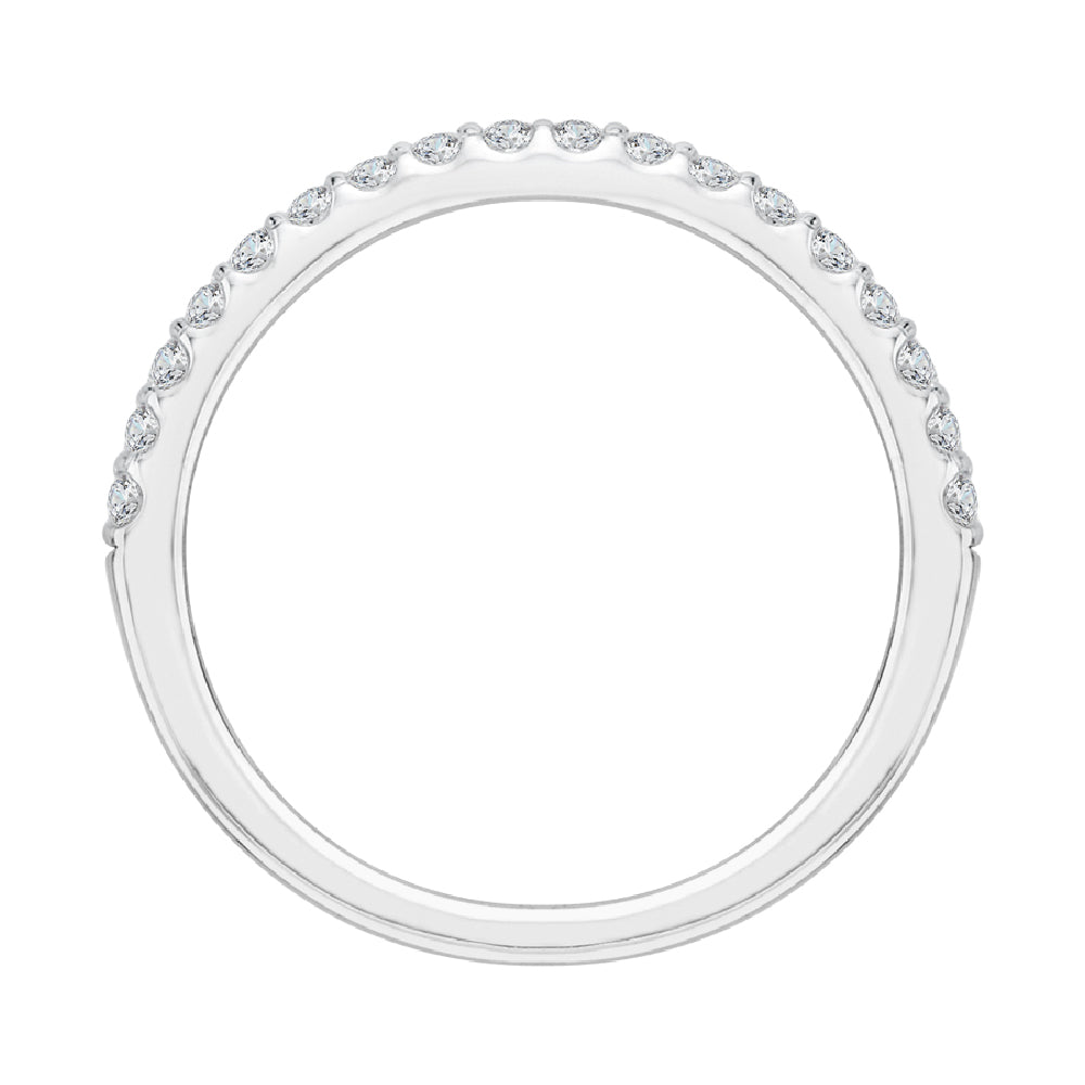 14K White Gold Round Diamond Half-Eternity Wedding Band