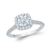 14K White Gold Round Diamond Halo Engagement Ring