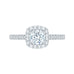 14K White Gold Round Diamond Halo Engagement Ring