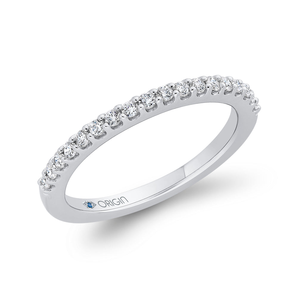 14K White Gold Round Diamond Wedding Band