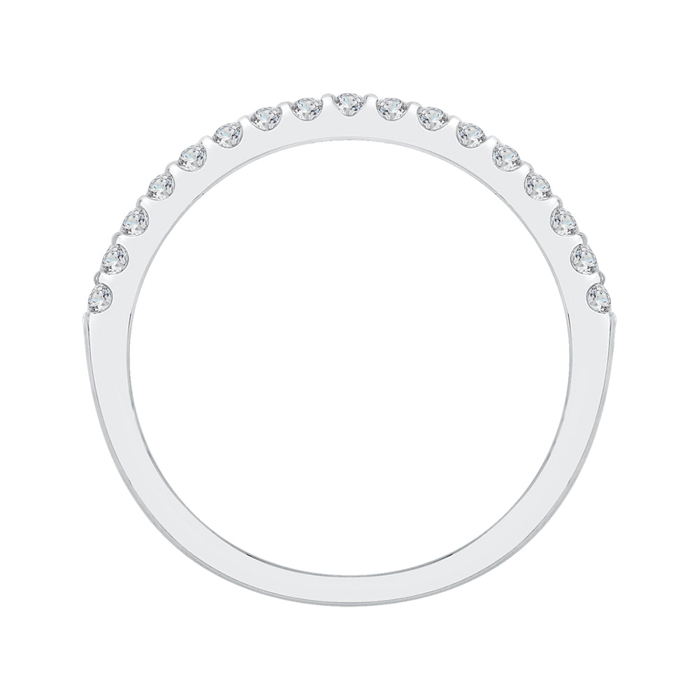 14K White Gold Round Diamond Wedding Band