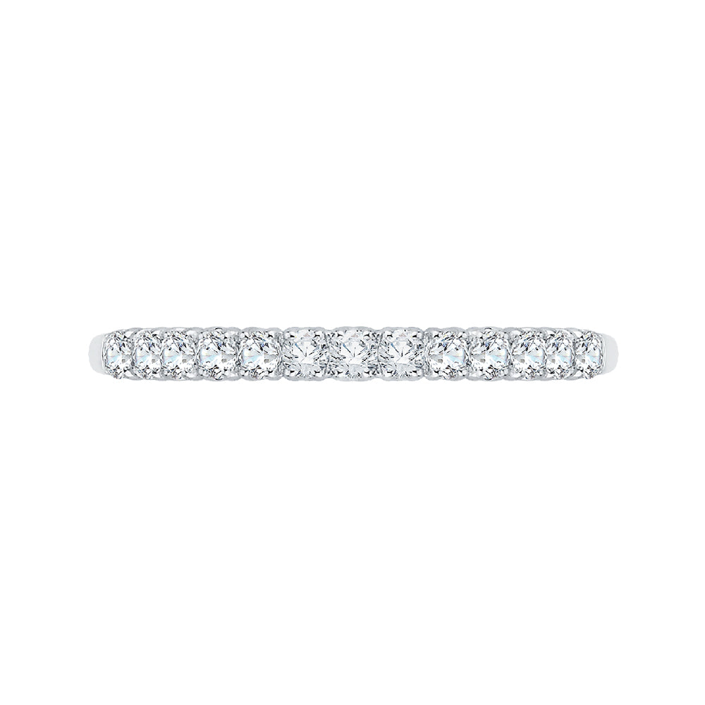 14K White Gold Round Diamond Wedding Band