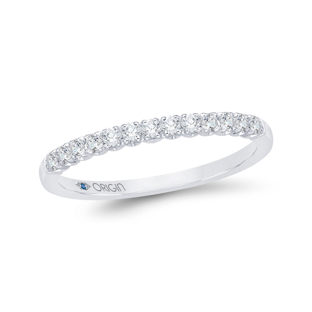 14K White Gold Round Diamond Wedding Band
