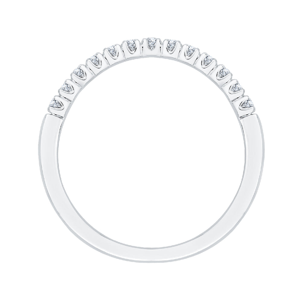 14K White Gold Round Diamond Wedding Band