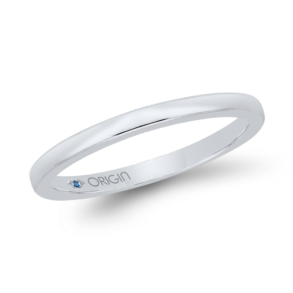 14K White Gold Plain Wedding Band