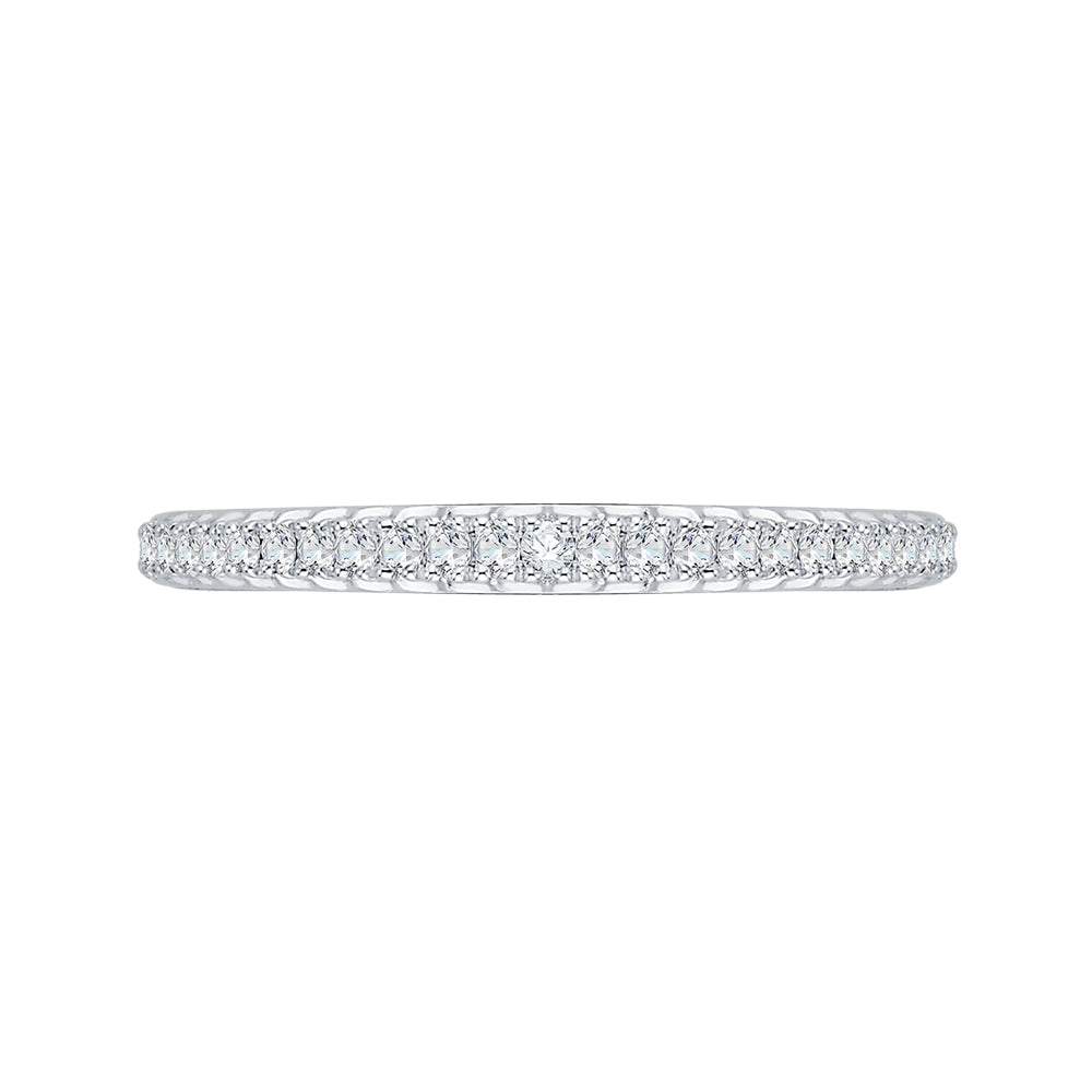 14K White Gold Round Diamond Half-Eternity Wedding Band