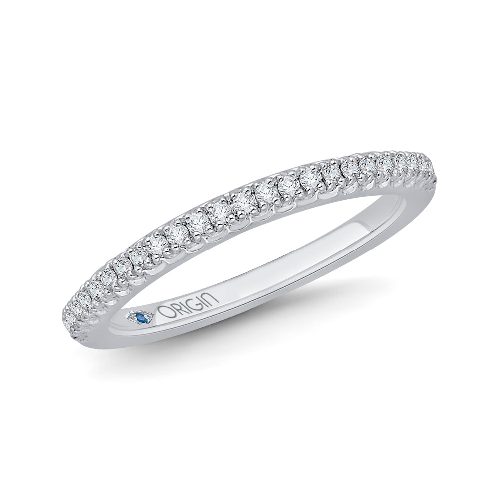 14K White Gold Round Diamond Half-Eternity Wedding Band
