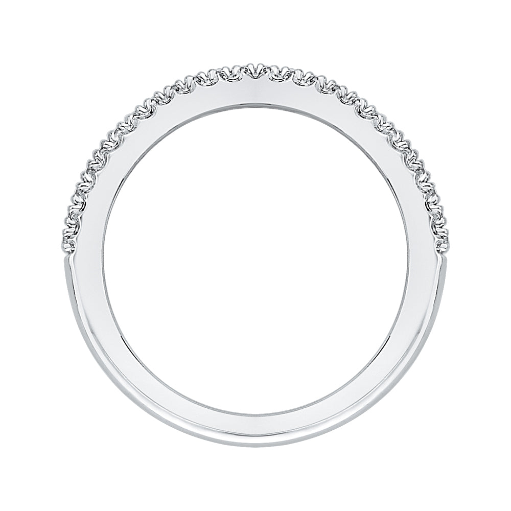 14K White Gold Round Diamond Half-Eternity Wedding Band