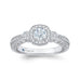 14K White Gold Round Diamond Halo Engagement Ring