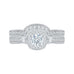 14K White Gold Round Diamond Halo Engagement Ring