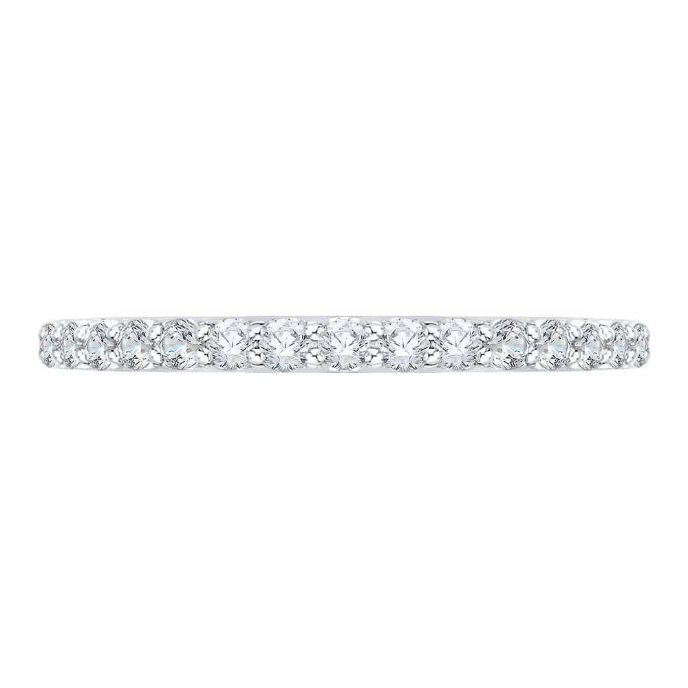 Round Diamond Half-Eternity Wedding Band In 14K White Gold