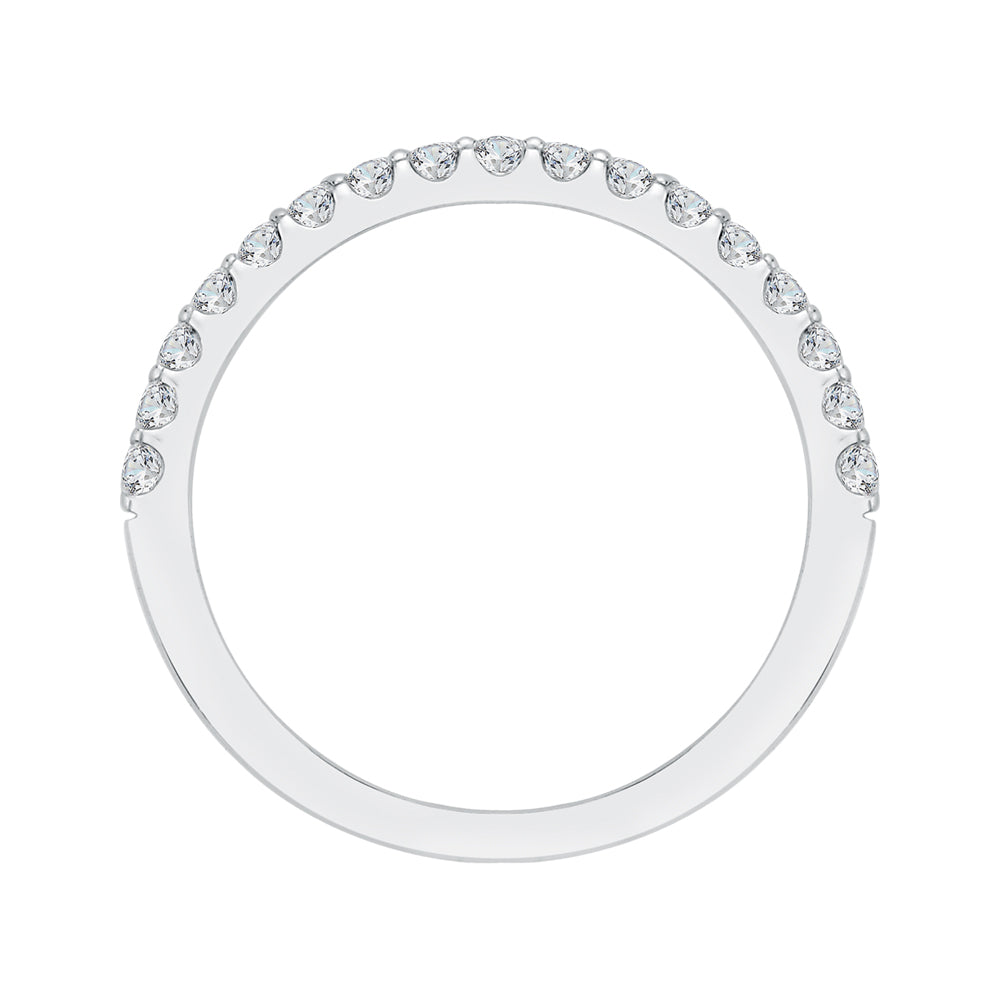Round Diamond Half-Eternity Wedding Band In 14K White Gold