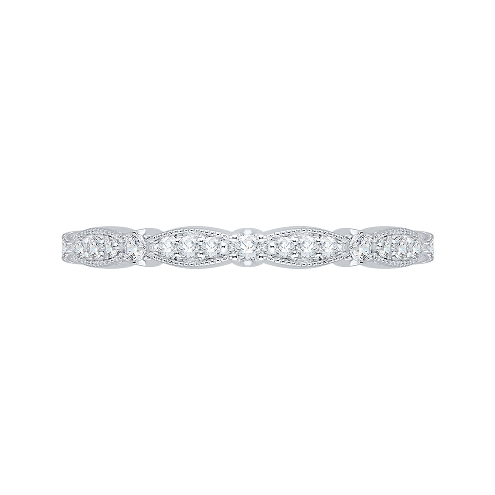 14K White Gold Round Diamond Wedding Band