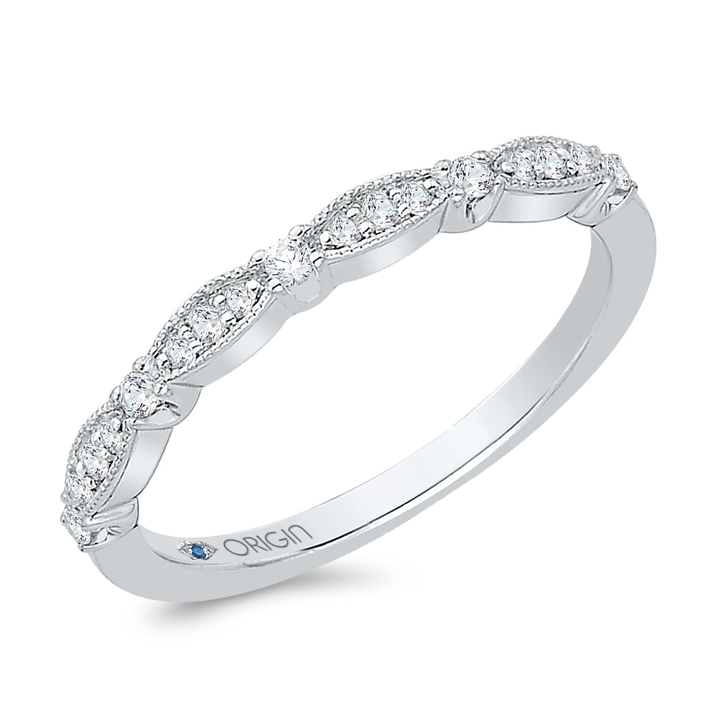 14K White Gold Round Diamond Wedding Band