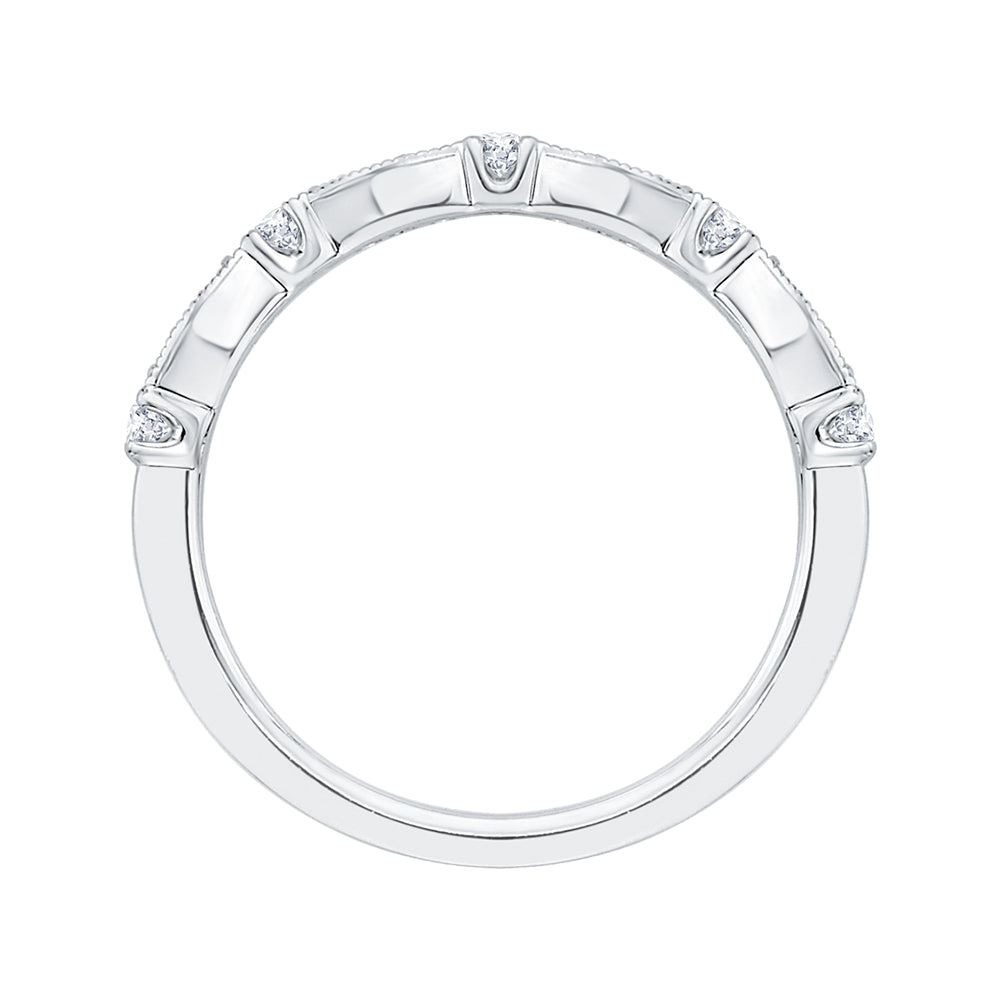 14K White Gold Round Diamond Wedding Band