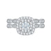 14K White Gold Round Diamond Double Halo Engagement Ring
