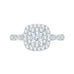 14K White Gold Round Diamond Double Halo Engagement Ring