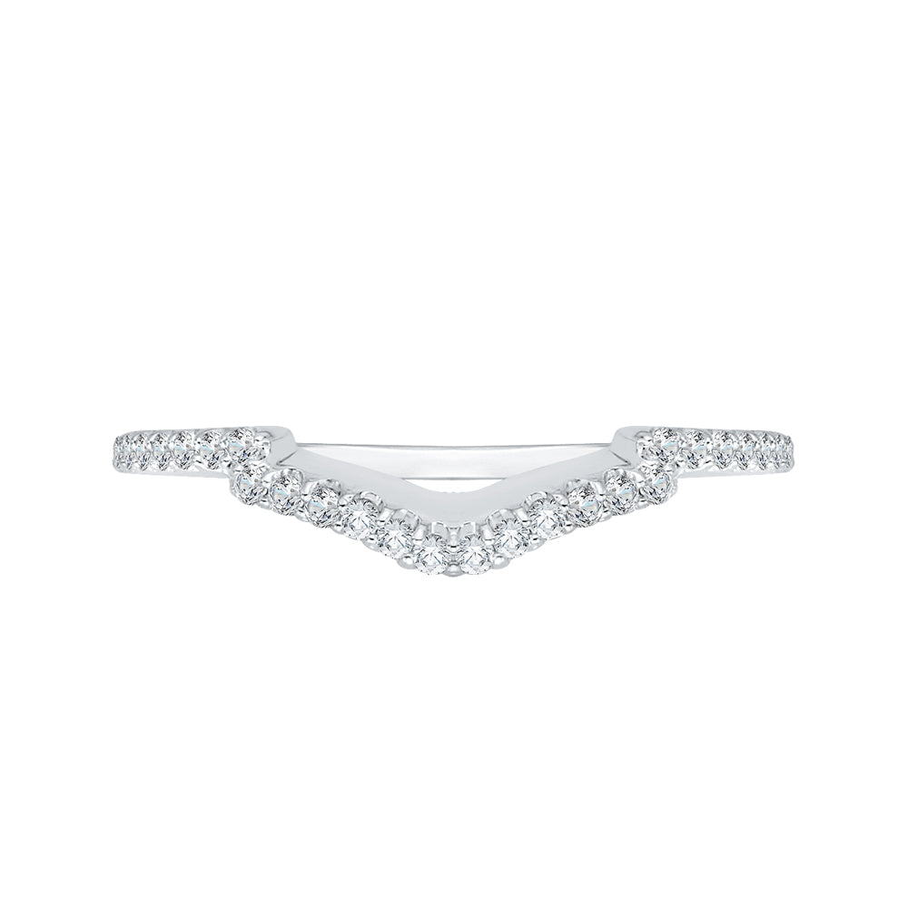 14K White Gold Round Diamond Wedding Band