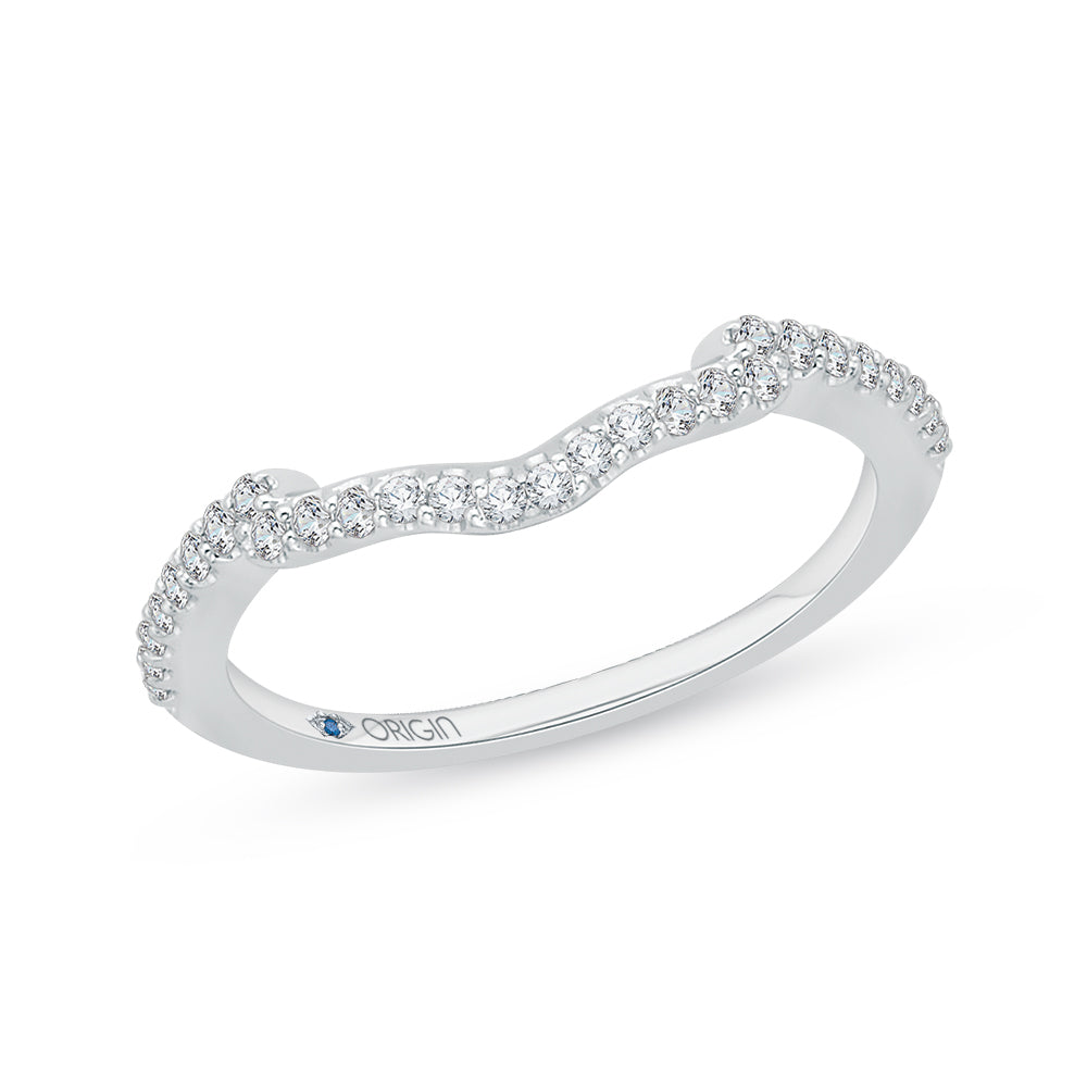 14K White Gold Round Diamond Wedding Band