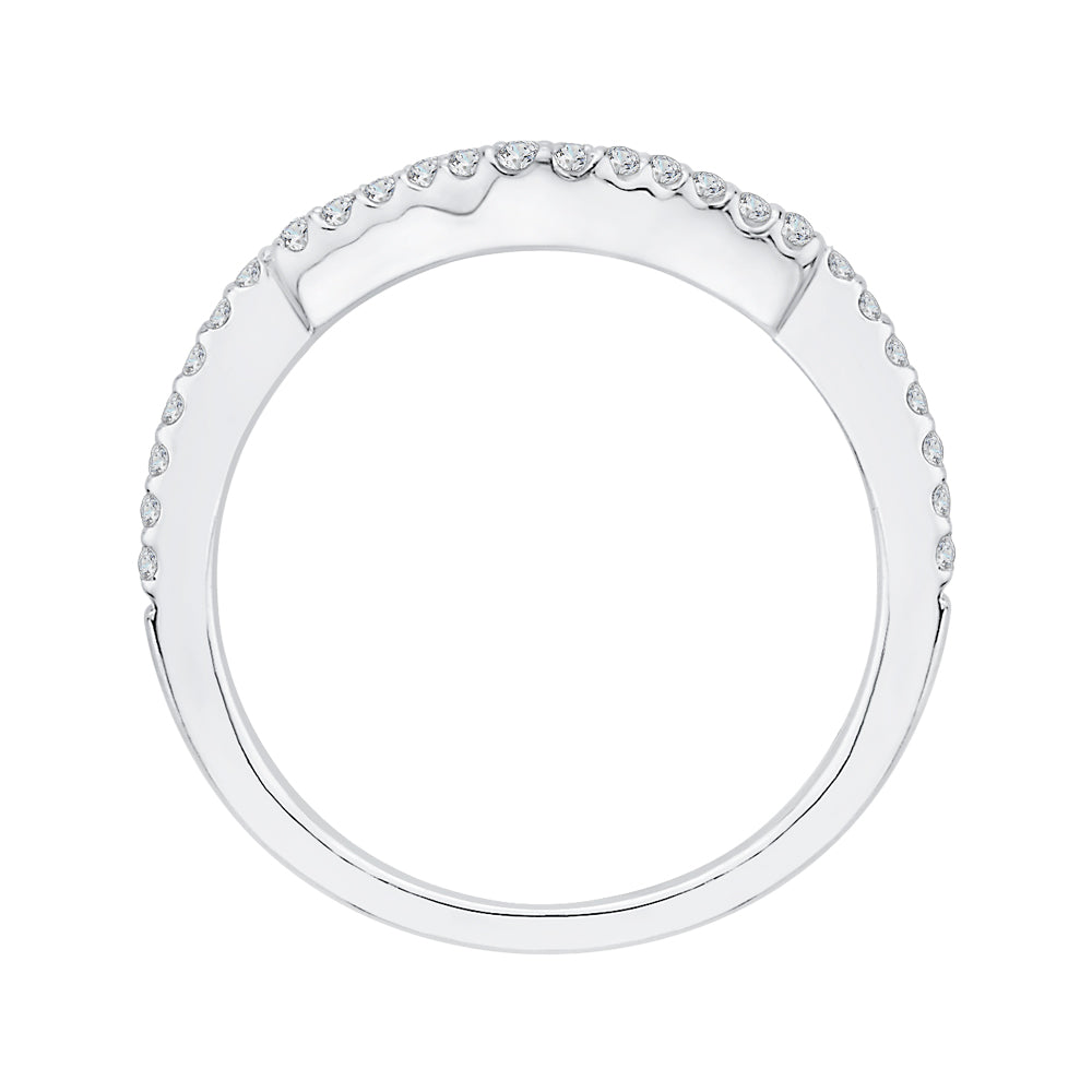 14K White Gold Round Diamond Wedding Band