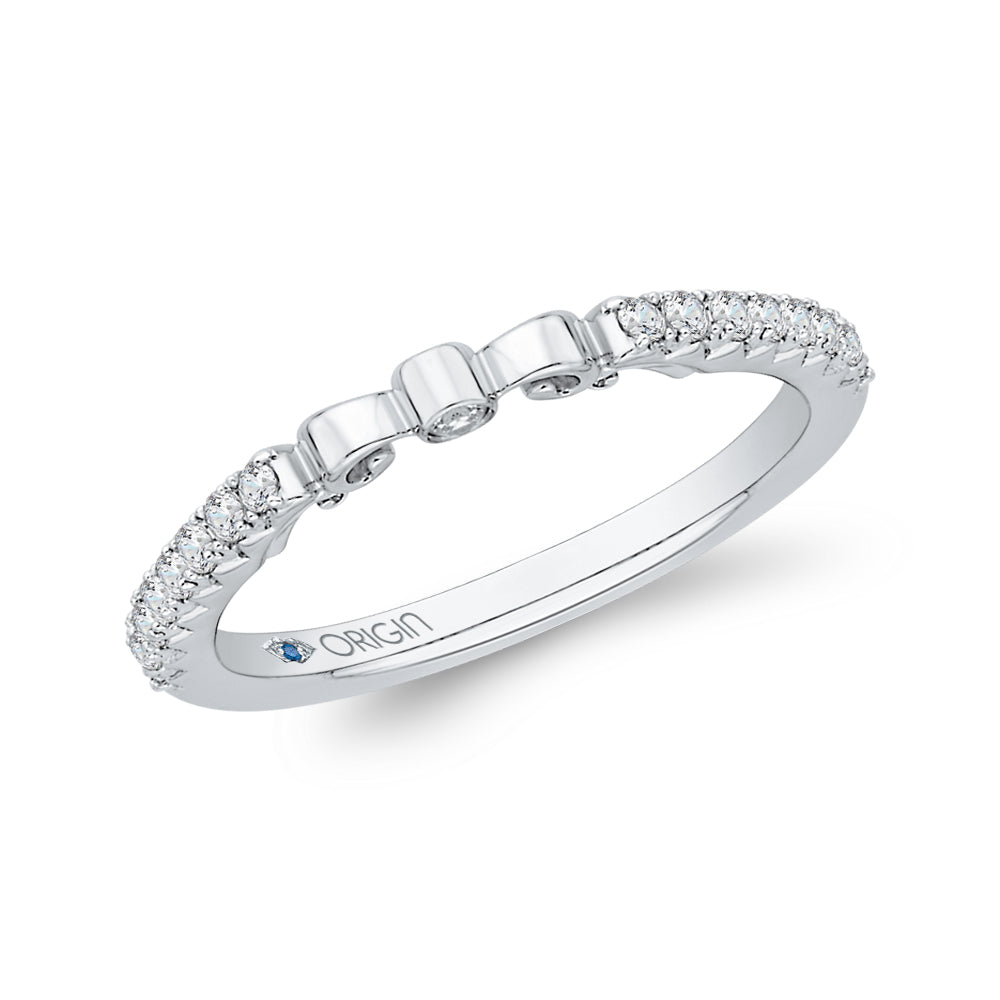14K White Gold Round Diamond Wedding Band