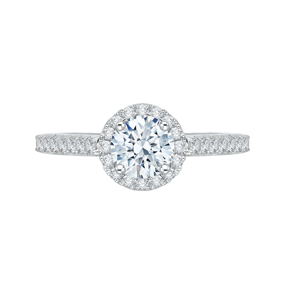 Round Cut Diamond Halo Engagement Ring