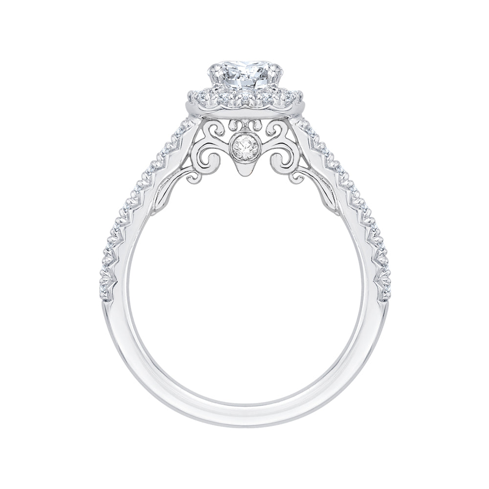 Round Cut Diamond Halo Engagement Ring