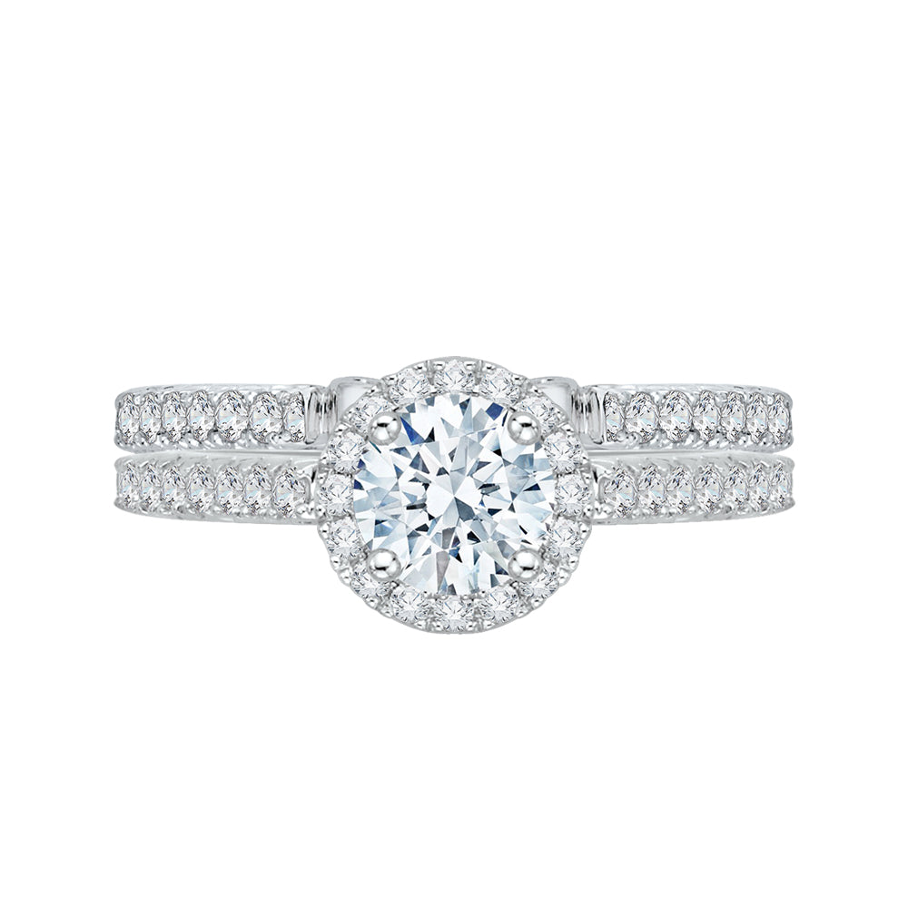 Round Cut Diamond Halo Engagement Ring