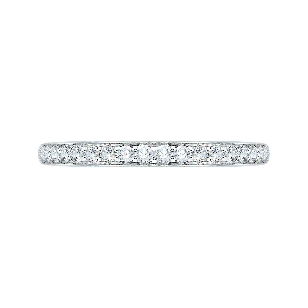 14K White Gold Round Diamond Half-Eternity Wedding Band
