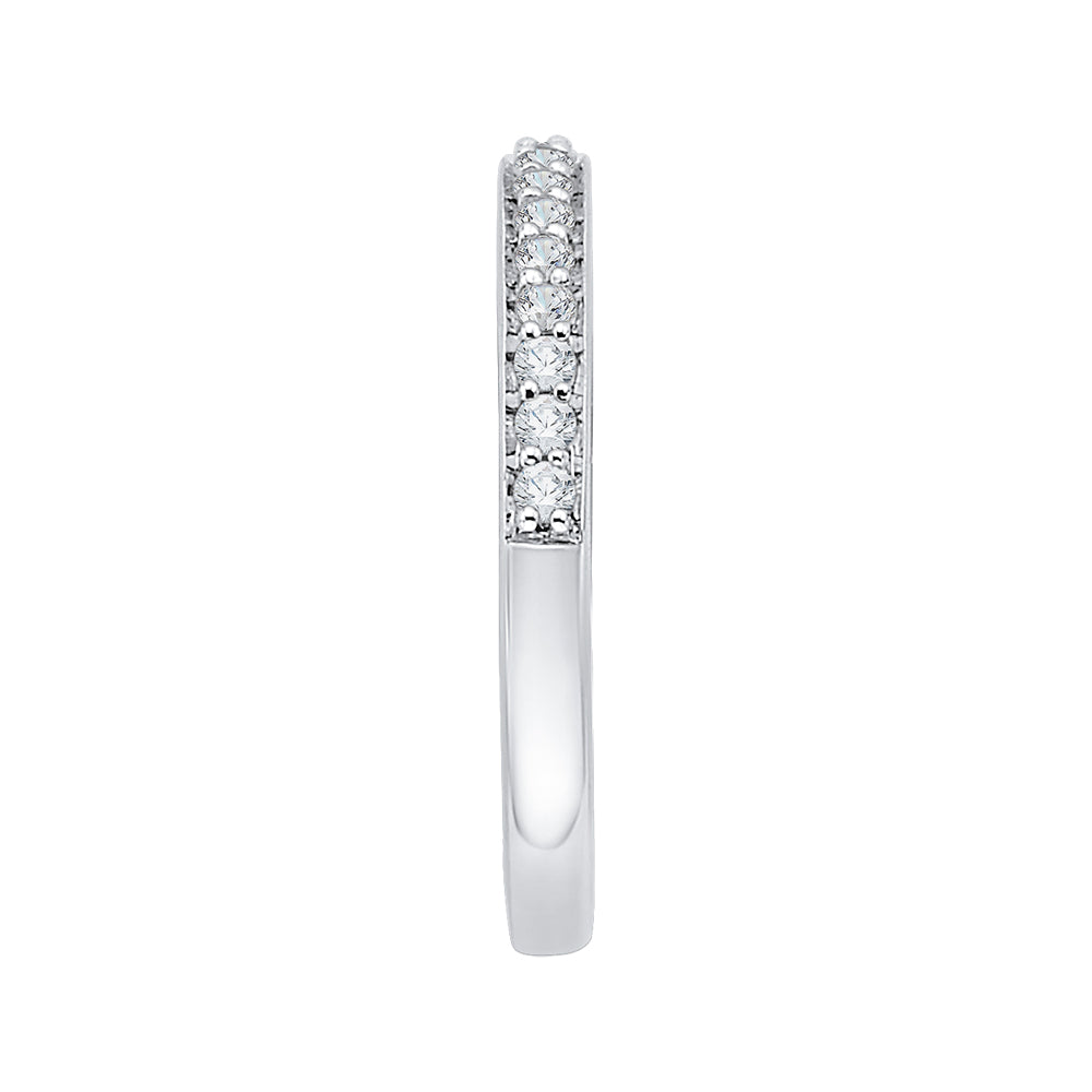 14K White Gold Round Diamond Half-Eternity Wedding Band