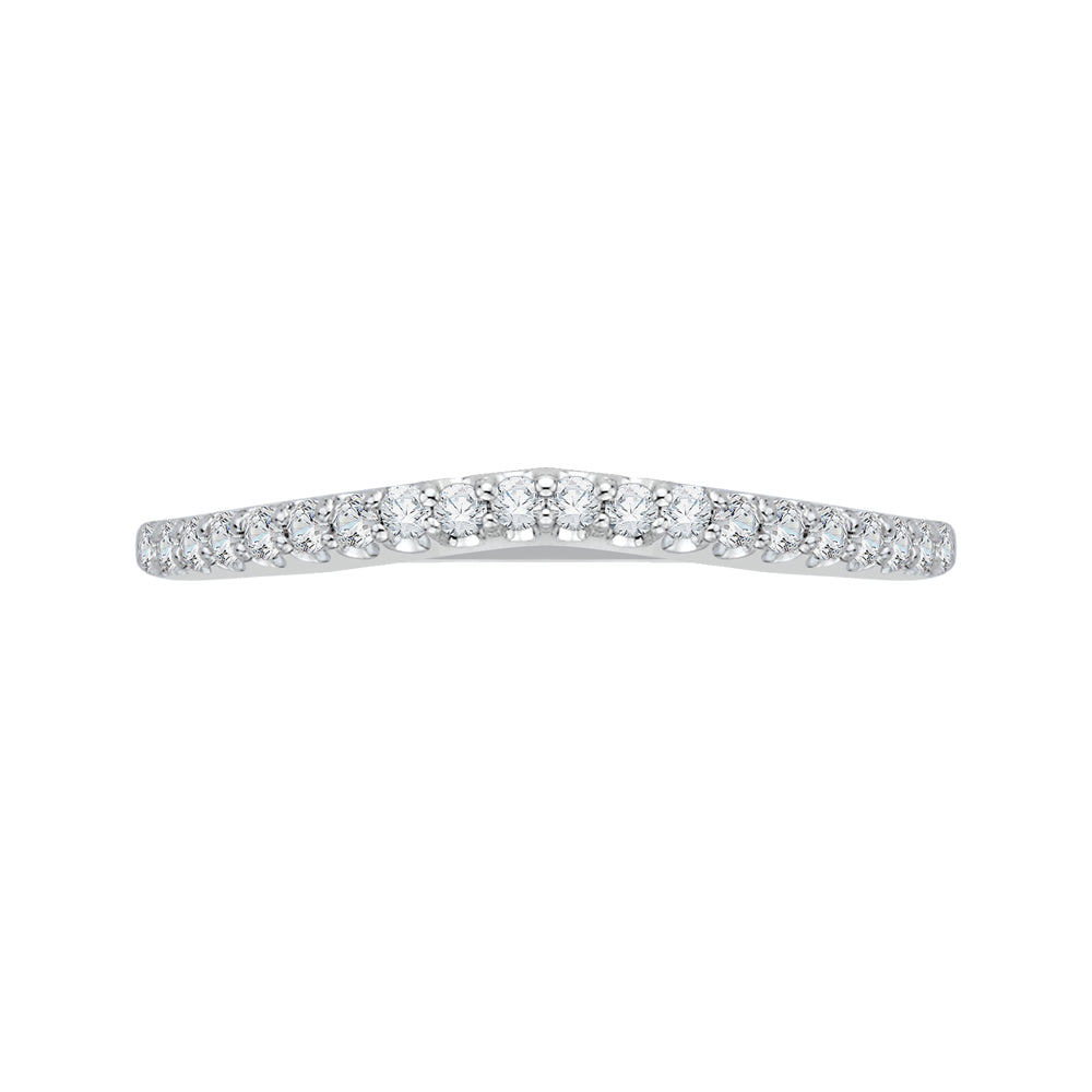 14K White Gold Round Diamond Wedding Band