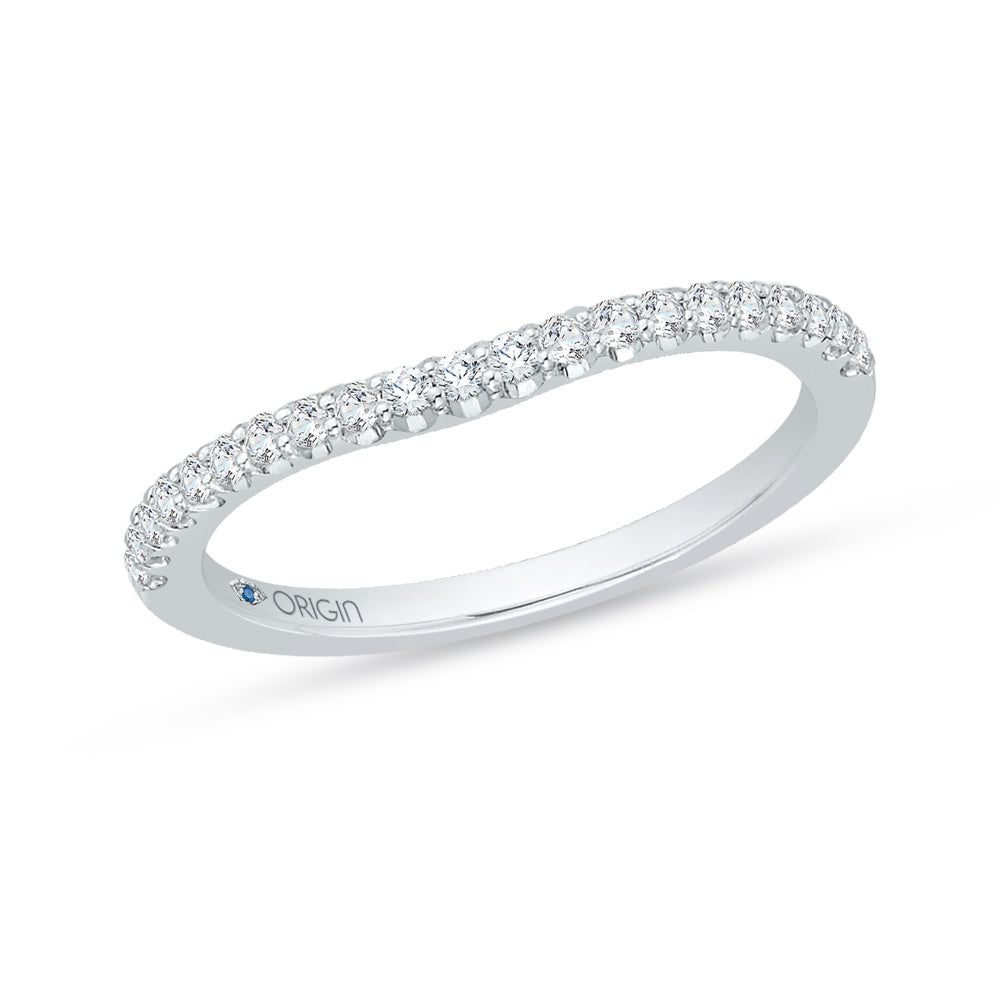 14K White Gold Round Diamond Wedding Band