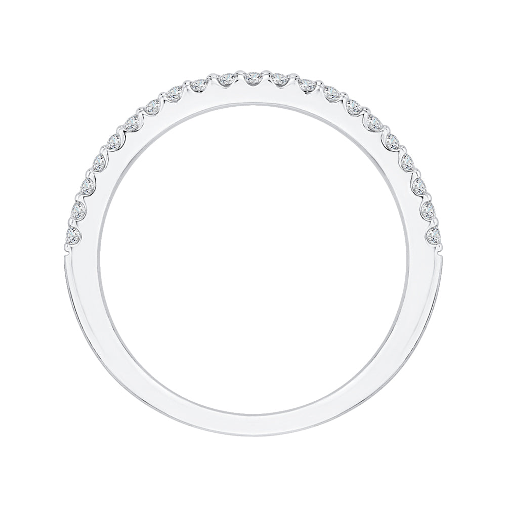 14K White Gold Round Diamond Wedding Band