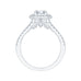 14K White Gold Round Diamond Halo Engagement Ring with Split Shank
