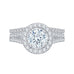 14K White Gold Round Diamond Halo Engagement Ring with Split Shank