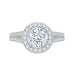 14K White Gold Round Diamond Halo Engagement Ring with Split Shank