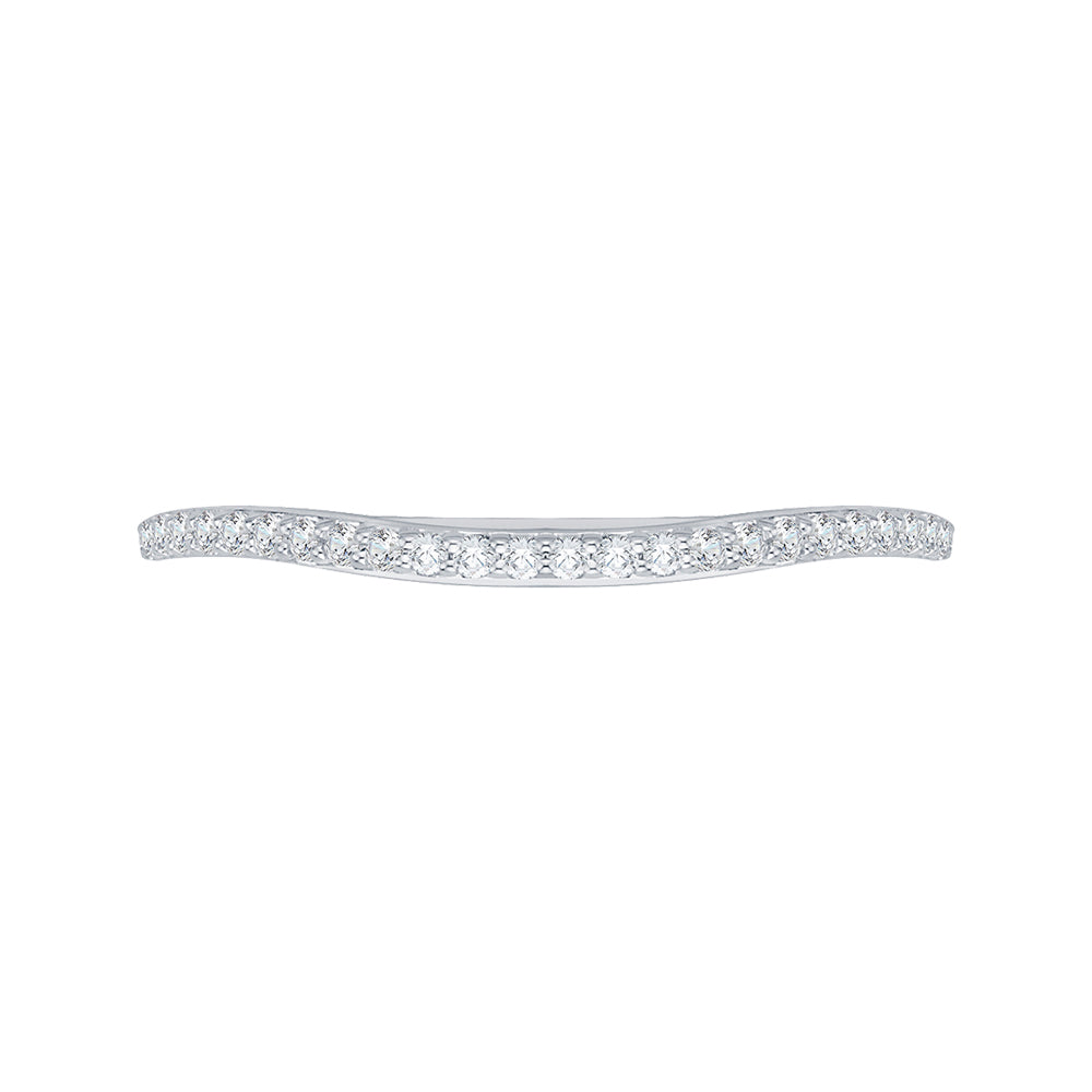 Round Diamond Half-Eternity Wedding Band In 14K White Gold