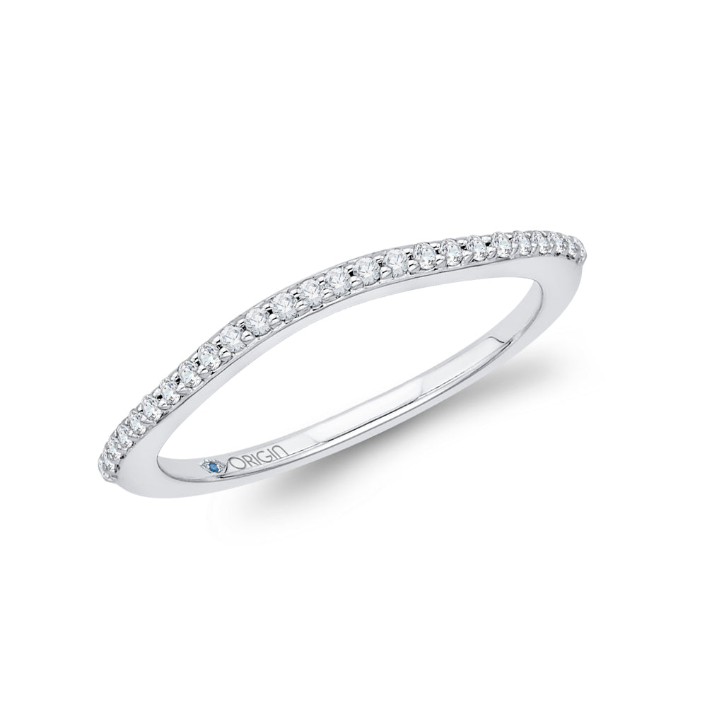 Round Diamond Half-Eternity Wedding Band In 14K White Gold