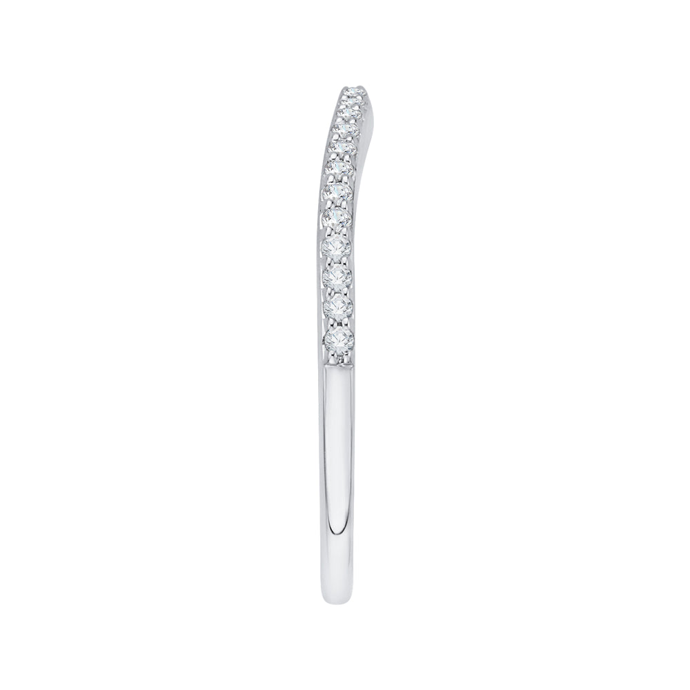 Round Diamond Half-Eternity Wedding Band In 14K White Gold