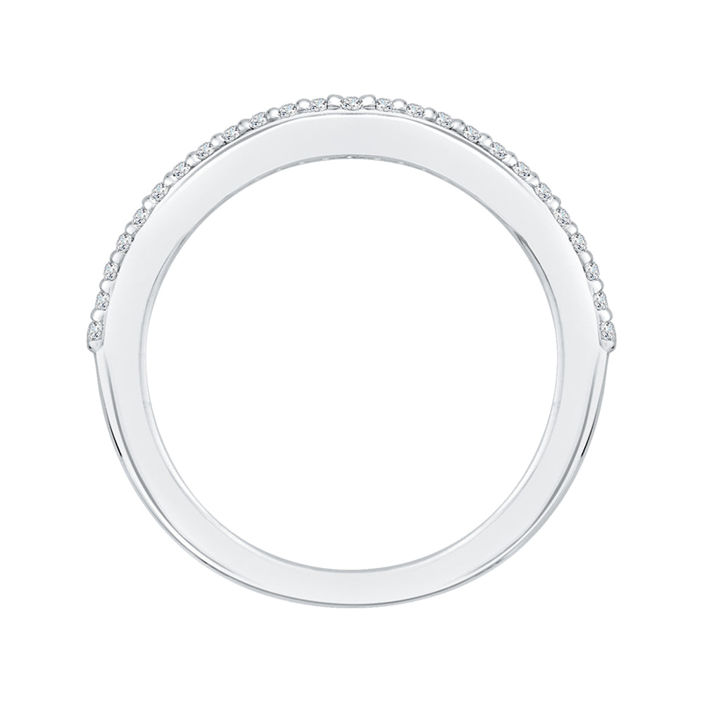 Round Diamond Half-Eternity Wedding Band In 14K White Gold