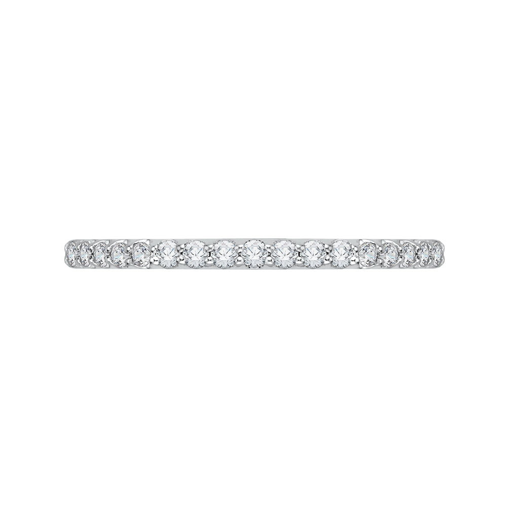 14K White Gold Round Diamond Half-Eternity Wedding Band