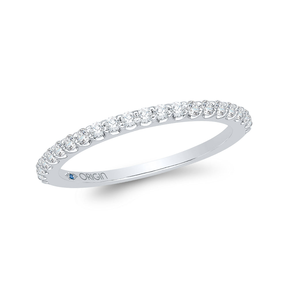 14K White Gold Round Diamond Half-Eternity Wedding Band