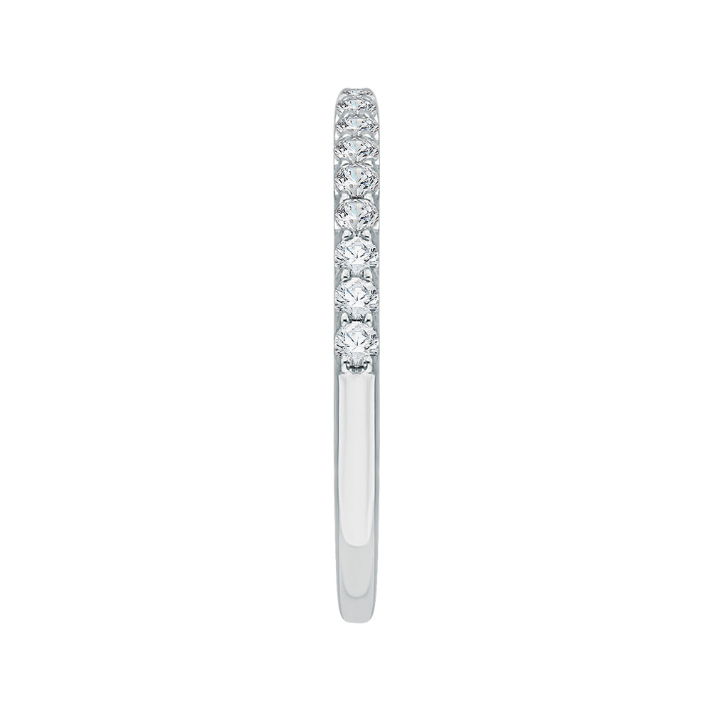 14K White Gold Round Diamond Half-Eternity Wedding Band